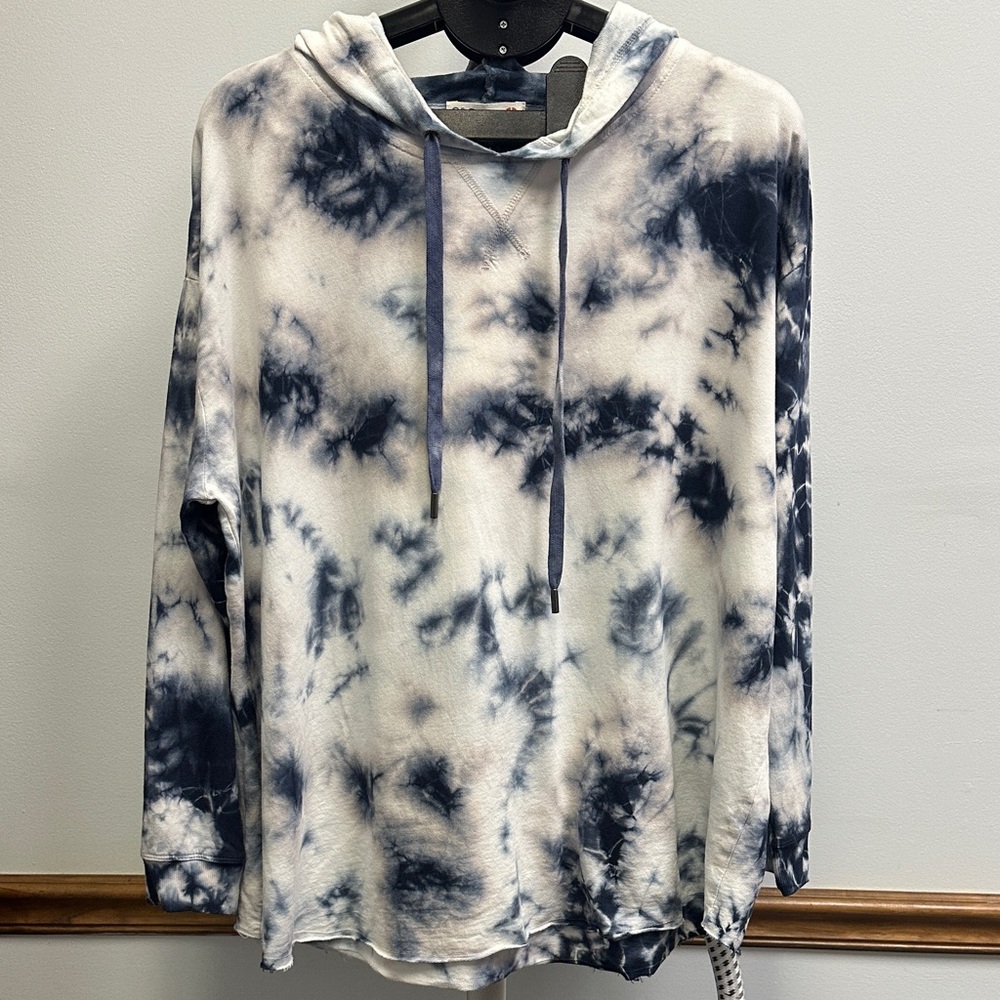C&C California Navy and White Tie-Dye Hoodie
